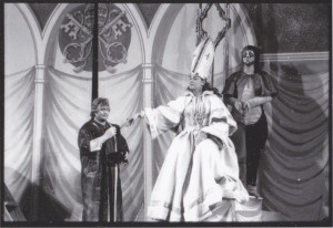Muriel Greenspon (The Wife as Pope), David Lloyd (the Fisherman), Louisa Budd (The Cat) 1970 Image courtesy of the Sarah Caldwell Collection, Howard Gotlieb Archival Research Center at Boston University.